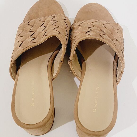 Chocolat Blu Brynne Womens Tan Nubuck Heeled Sandals Size 41 US 10 Leather Heels - Picture 9 of 15